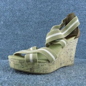 Merona Women‎ Strappy Sandal Shoes Brown Fabric Size 8.5 Medium